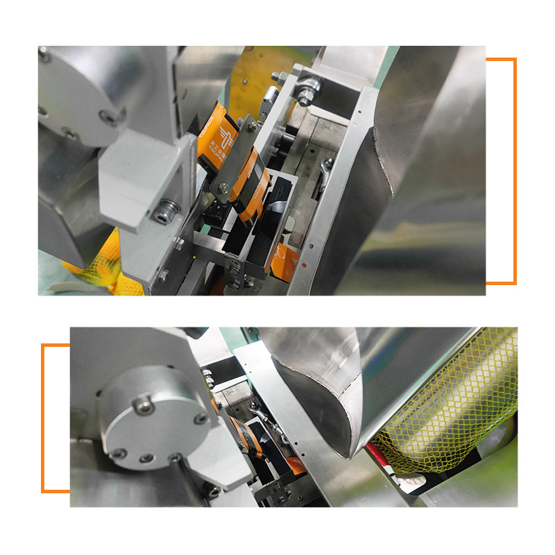 ผลไม้ Hareware ผักเครื่องบรรจุถุงตาข่าย PLC หน้าจอสัมผัสสำหรับบรรจุภัณฑ์ Tie