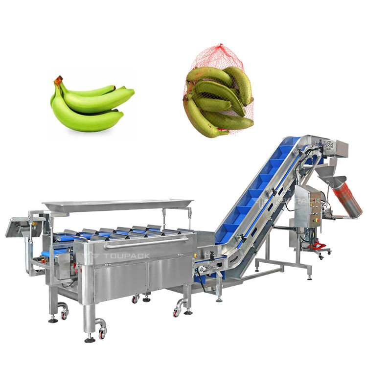 โรงงานอุตสาหกรรม Semi Auto Mesh Net Bag Weighing Counting Netting Clipping Packaging Machine สําหรับผลไม้กล้วย