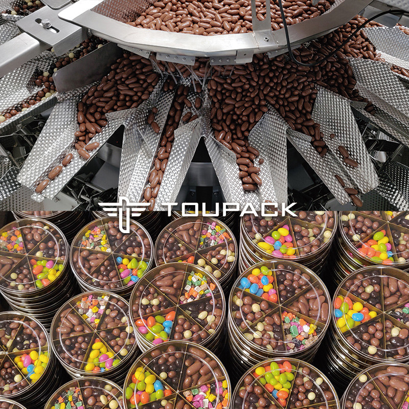 อัตโนมัติ ยืนขึ้นกระเป๋า Doypack น้ําหนักบรรจุเม็ดถั่วถั่วไคร่ถั่วไคร่ Multihead Weigher เติมเครื่อง
