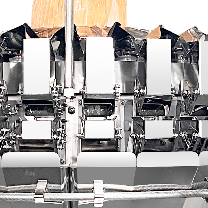 14 Hopper Multihead Weigher อัตโนมัติ Doypack Packaging Machine ไนโตรเจน เครื่องบรรจุชิปข้าวโพด