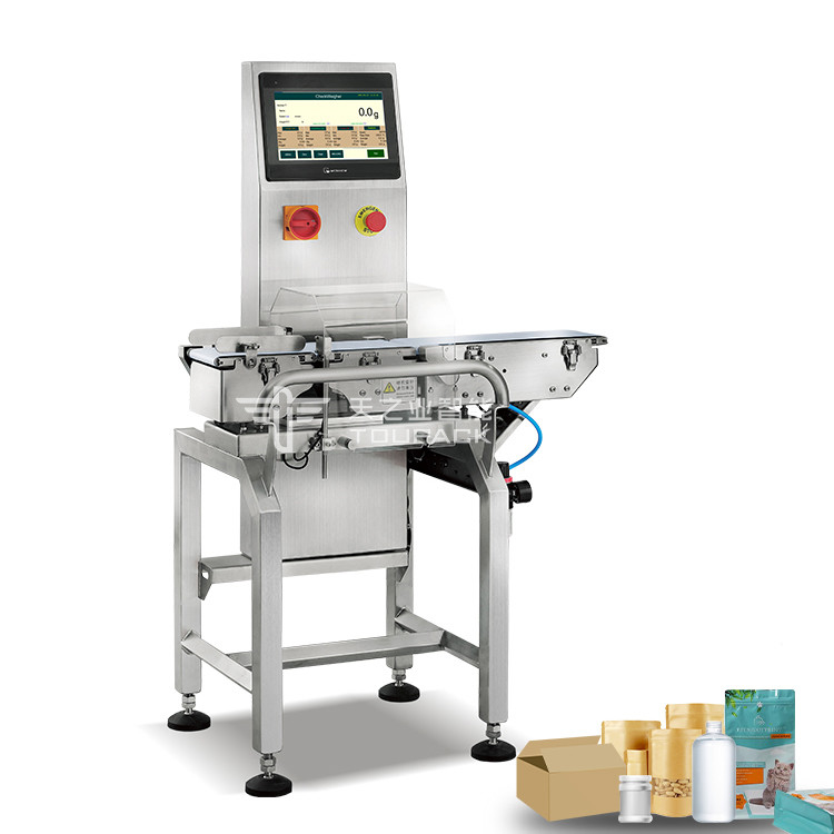 การตรวจสอบออนไลน์แม่นยําสูง Weigher อัตโนมัติ Digital Belt Conveyor Weight Checker สําหรับอาหาร