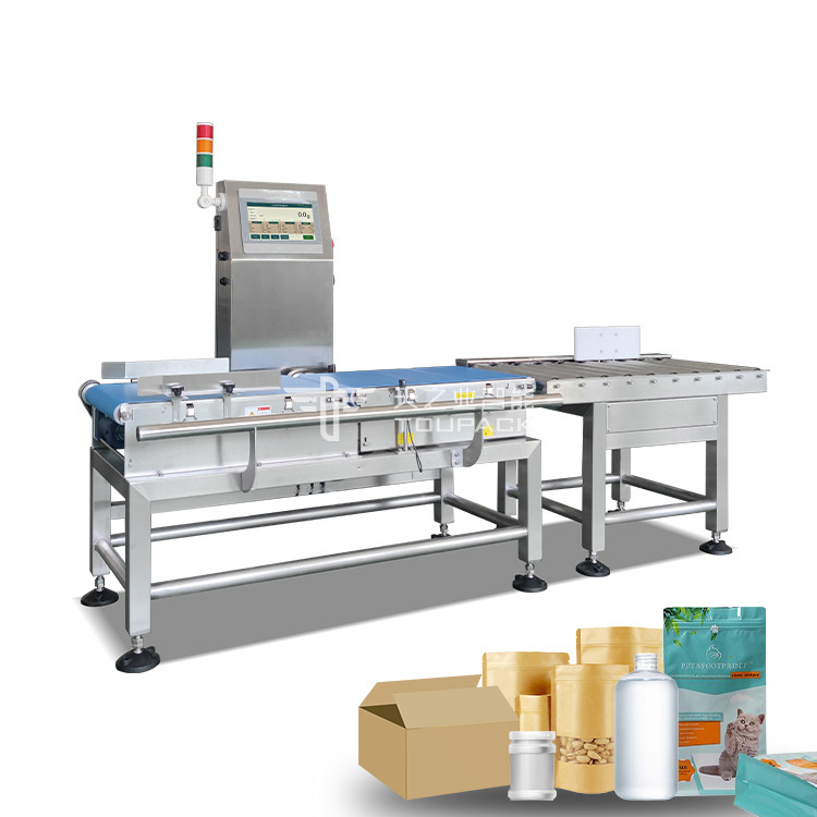 การตรวจสอบออนไลน์แม่นยําสูง Weigher อัตโนมัติ Digital Belt Conveyor Weight Checker สําหรับอาหาร