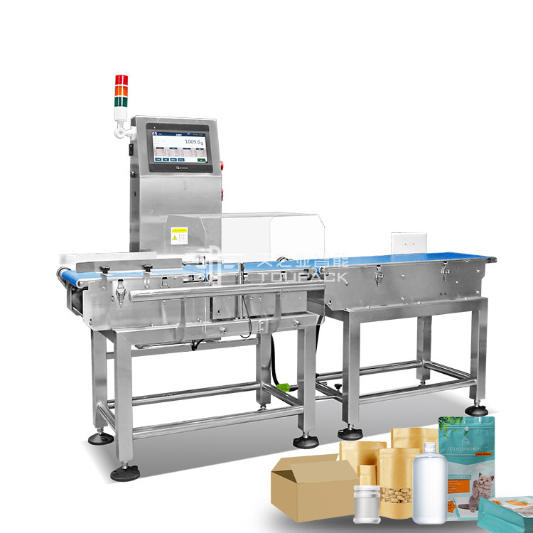 การตรวจสอบออนไลน์แม่นยําสูง Weigher อัตโนมัติ Digital Belt Conveyor Weight Checker สําหรับอาหาร