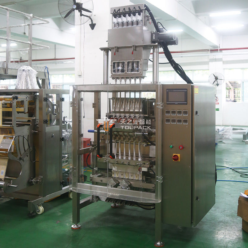 อัตโนมัติหลายเลน Sachet Stick Packaging Machine Multilane Line 4 ทิศ ปิดกระเป๋ากระเป๋า