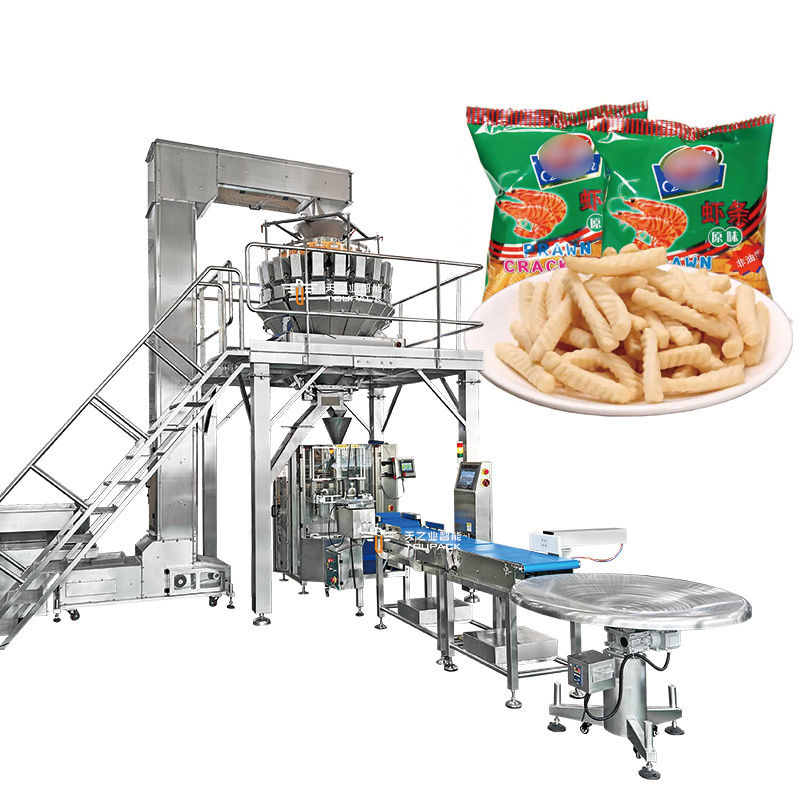 อุตสาหกรรม Multihead Weighers อุปกรณ์บรรจุพ๊อบคอร์น อาหารว่าง น้ําตาล บิสกิต กาแฟ บิสกิต ปิดกระเป๋าพลาสติก