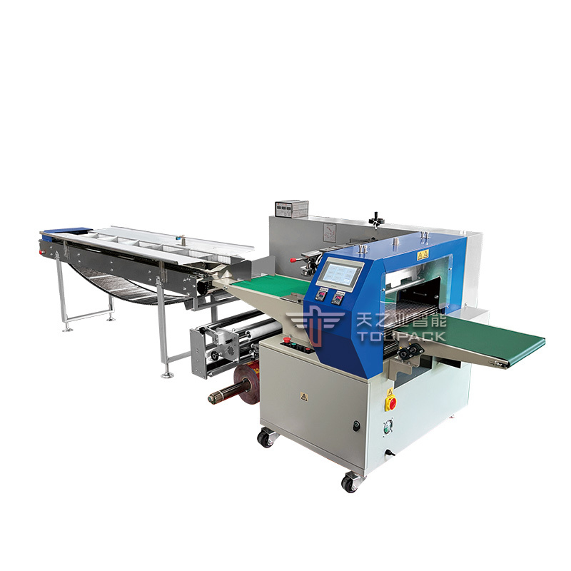 เครื่องบรรจุแนวนอนแบบหมอน (Pillow Flow Wrapping Machine) สำหรับขนมปังแบนและสบู่ พร้อมมอเตอร์เซอร์โวอัตโนมัติ