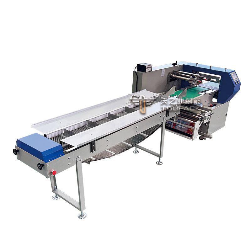 เครื่องบรรจุแนวนอนแบบหมอน (Pillow Flow Wrapping Machine) สำหรับขนมปังแบนและสบู่ พร้อมมอเตอร์เซอร์โวอัตโนมัติ