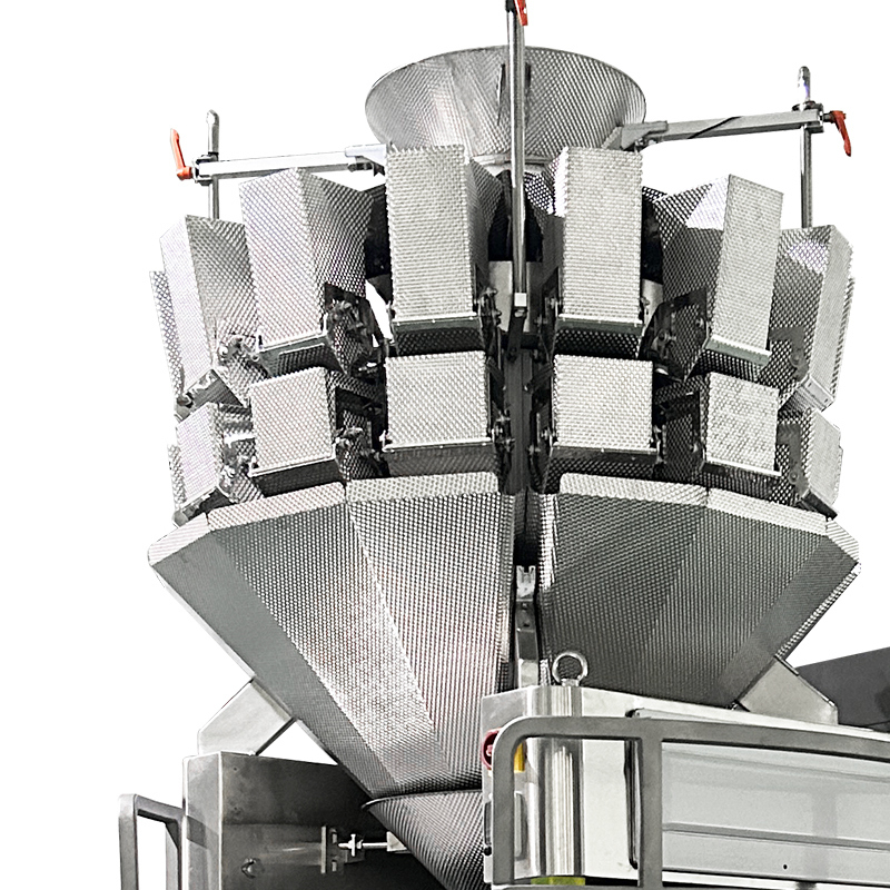 เครื่องชั่งน้ำหนักแบบหลายหัวสำหรับทับทิม เครื่องหนีบปากถุงตาข่าย ถุงตาข่ายสำหรับขิง หัวหอม กระเทียม