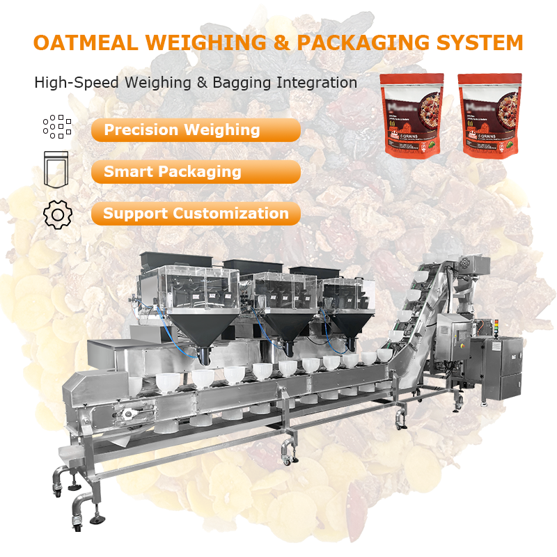 เครื่องบรรจุ Doypack อัตโนมัติสำหรับเม็ดมะม่วงหิมพานต์อัลมอนด์ขนมขบเคี้ยวยืนขึ้นถุง