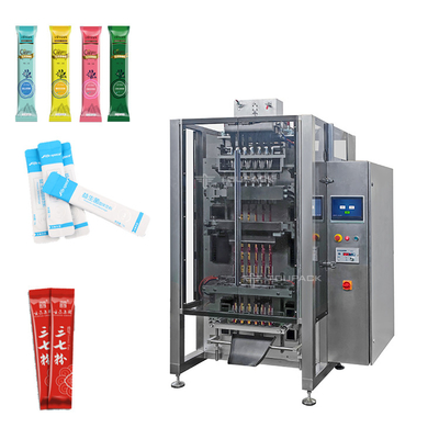 เครื่องบรรจุซอง SS กาแฟผง น้ำตาล น้ำผึ้ง 2/6/8/16 เครื่องบรรจุซองแบบ Multi Lane Back Seal