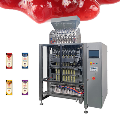 เครื่องบรรจุซองสแตนเลส Jam Jelly Candy Stick Multi Lane Packaging Machine