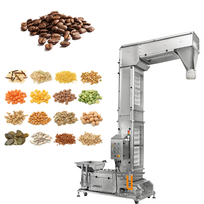 304SUS Bucket Elevator Conveyor เครื่องบดข้าวโพดเมล็ดกาแฟแบบเคลื่อนที่แนวตั้ง Z พร้อมตัวป้อนการสั่นสะเทือน