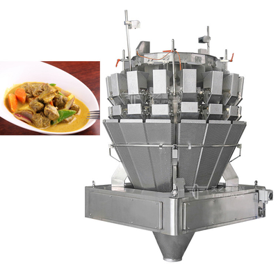 MCU 16 Head Screw Feeding Multihead Weigher สําหรับอาหารที่ทําแล้ว เนื้อวัว เคอรี่ เนื้อสด