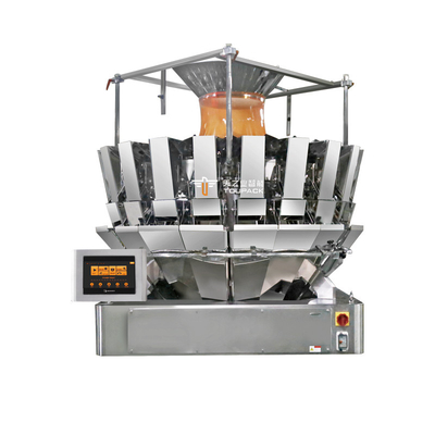 14 Hopper Multihead Weigher อัตโนมัติ Doypack Packaging Machine ไนโตรเจน เครื่องบรรจุชิปข้าวโพด
