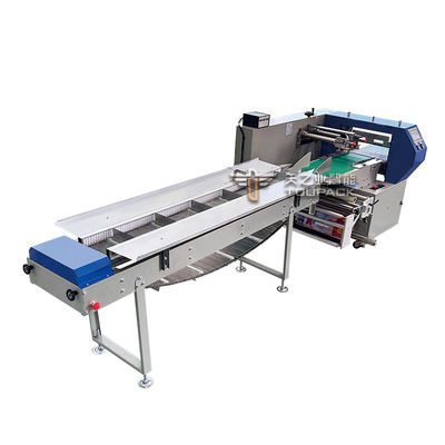 เครื่องบรรจุแนวนอนแบบหมอน (Pillow Flow Wrapping Machine) สำหรับขนมปังแบนและสบู่ พร้อมมอเตอร์เซอร์โวอัตโนมัติ