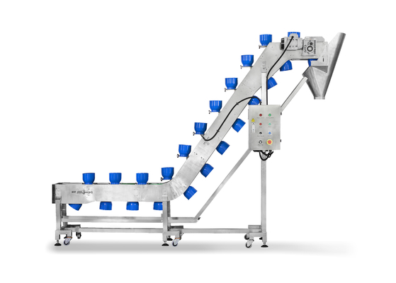 SUS304 1.5m3 / h 0.8L PP ชามเนื้อลิฟต์สายพานลำเลียง