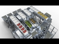 ผลไม้แห้ง 4 ใน 1 ผลิตภัณฑ์ผสมหลายหัว เครื่องแปรงน้ําหนัก