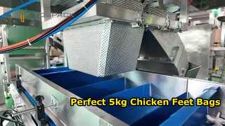สายชั่งน้ำหนักและบรรจุภัณฑ์อัตโนมัติสำหรับตีนไก่ (ถุง 5 กก.)